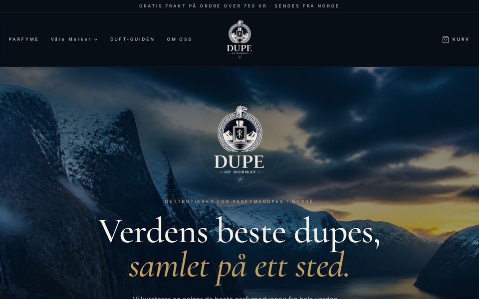 Skjermbilde av nettsiden til Dupe of Norway